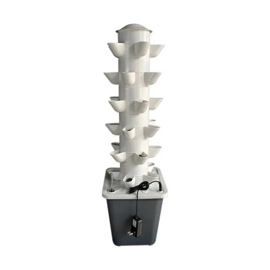 Hydroponic Growing System Mini Indoor Outdoor Home Grow Herb Vertical Garden Tower 6 Tiers 30 Holes Vegetables Planter