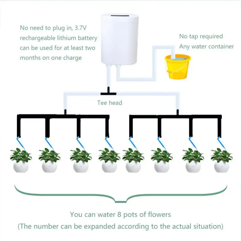 2/4/8 Heads Automatic Watering Pump Controller Plant Flower Home Sprinkler Drip Irrigation Device Pump Timer System Garden Tool
