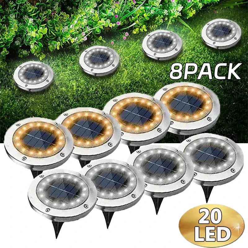 1/2pcs/4pcs/8pcs Outdoor Solar Lights Buried Garden Decor 8/20LED