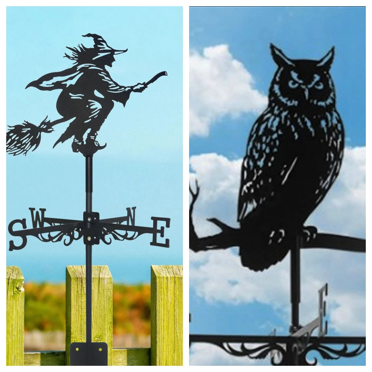 Metal Weathervane Silhouette Art Vane Standing Decor Roof WeatherVane Garden Yard Decoration For Shed Home Fence