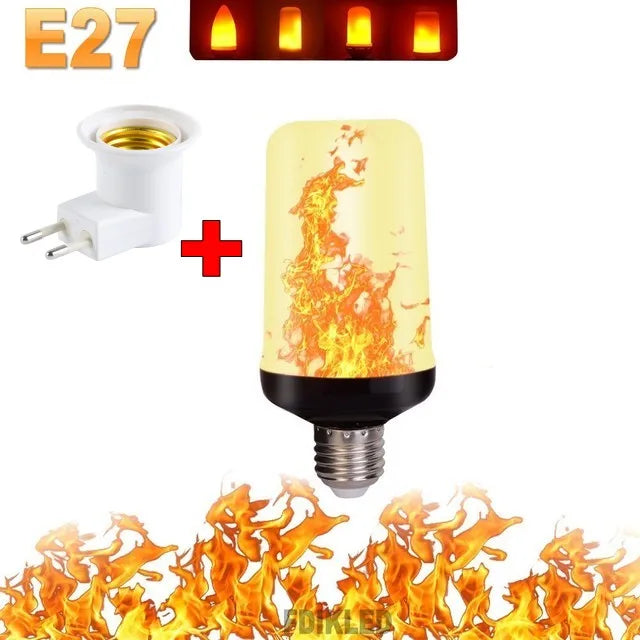 B22/E27 LED Flame Effect Bulb – 4 Modes Flickering Fire Simulation Light for Home, Garden, Party, Bar, Festival & Outdoor Decor