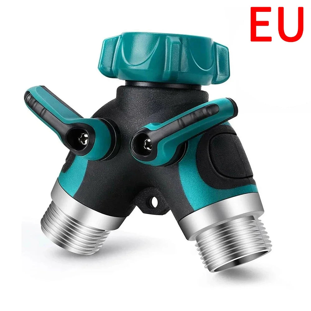 Y-Type Zinc Alloy Hose Splitter Double Way Joint One Split Two Faucet Diverter Garden Accessories Internal Thread Water-Diverter