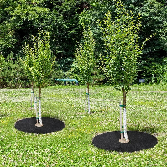 Non-Woven Tree Mulch Ring Weeding Barrier, Protector Mat, Plant Cover, Anti Grass, Gardening Fabric Weed Control, 15cm-82cm