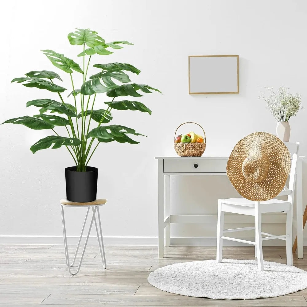 Faux Monstera Palm LeavesTropical Artificial Plants for Outdoor Decoration UV-Resistant Plastic Greenery Balcony Garden Styling