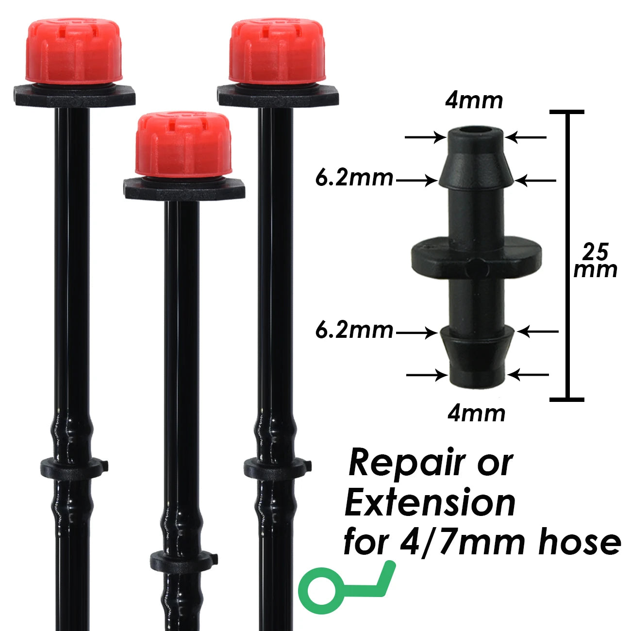 1-50pcs 4/7mm Barbed Connector Irrigation Fitting  - Garden Supply from TinyRootsGrow