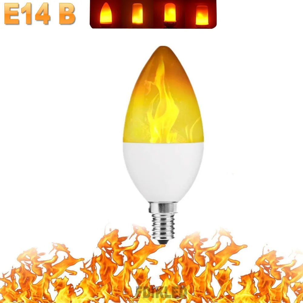 B22/E27 LED Flame Effect Bulb – 4 Modes Flickering Fire Simulation Light for Home, Garden, Party, Bar, Festival & Outdoor Decor