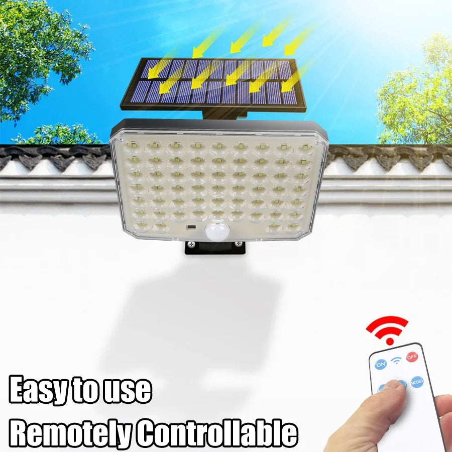 Outdoor 95/226/232 LED Solar Light Remote Control Sensor Street Light Solar Rechargeable Floodlight Garden Decorative Path Lamp