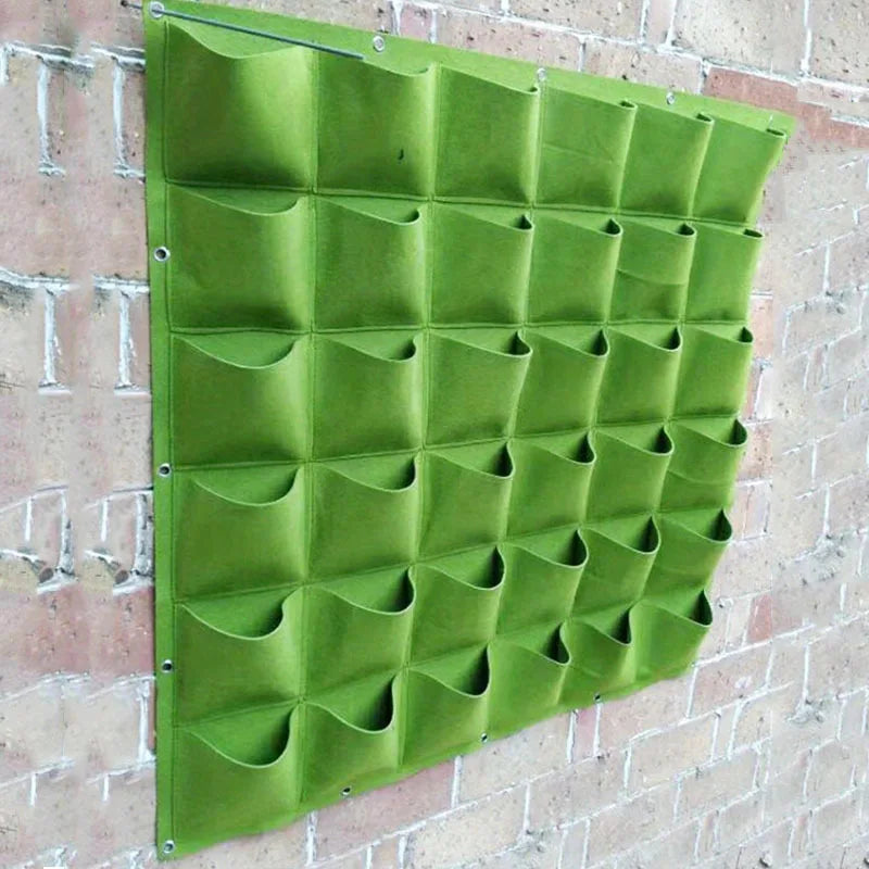 Wall Mounted Planting Bag Multiple Pockets Felt Garden Bags for Home Outdoor Wall Vertical Greening Decorations Gardens Supplies