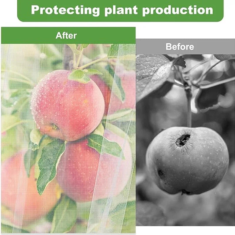 Large Fruits Tree Netting Cover with Zipper and Drawstring Garden Insect Netting Transparent Bird Plant Barrier Mesh Screen