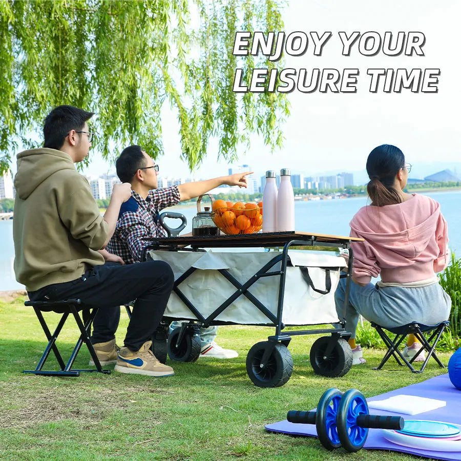 Shopping Beach Garden Pull Trolley Heavy Duty Large Capacity Folding Wagon Collapsible Folding Outdoor Portable Utility Cart