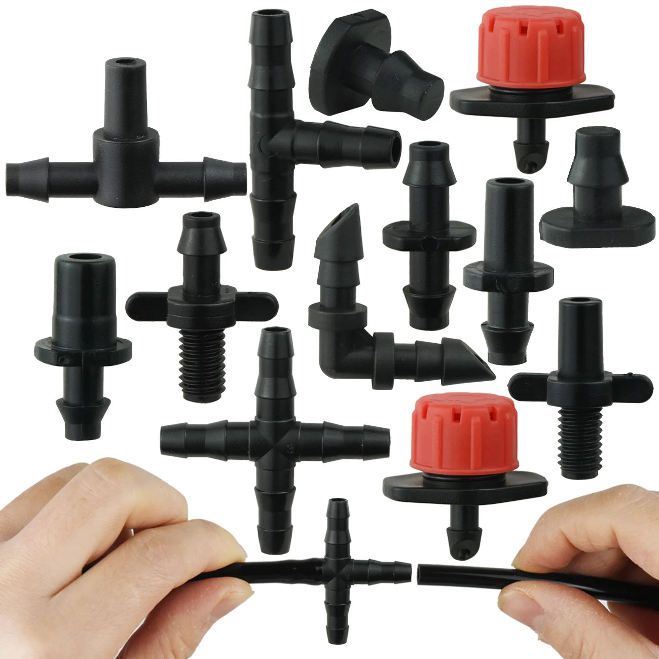 1-50pcs 4/7mm Barbed Connector Irrigation Fitting  - Garden Supply from TinyRootsGrow