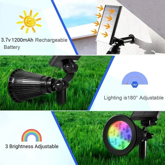 1/2/4PCS 9LED Solar Spotlight Outdoor Waterproof Garden Spot Lights