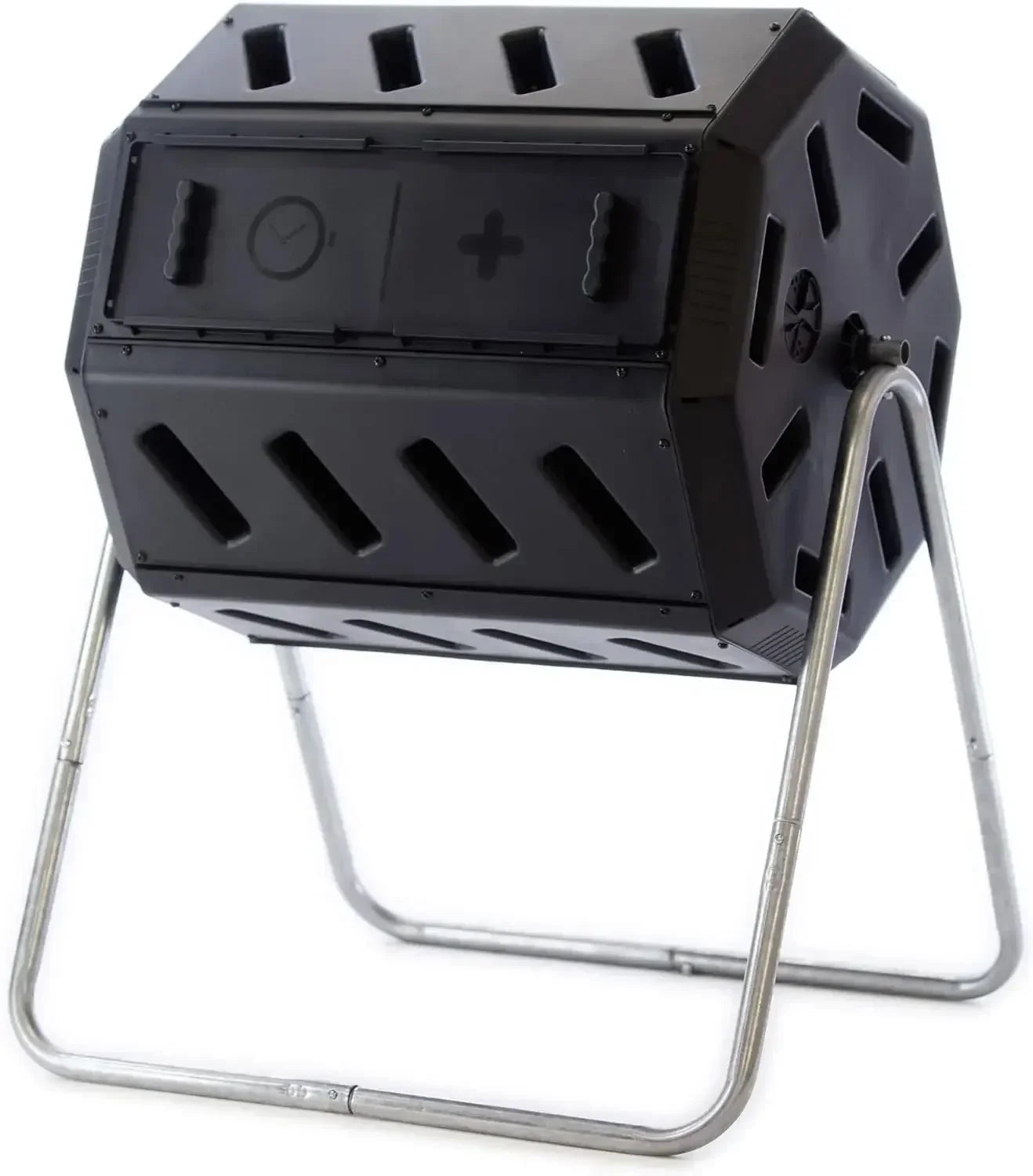 Outdoor  Dual Chamber Tumbling Canadian-Made, 100% Recycled Resin - Outdoor Rotating Compost Tumbler Bin for Garden, Kitchen
