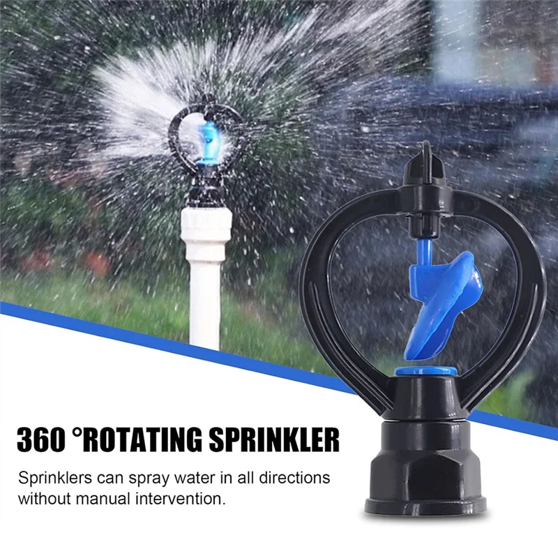 BAAG-50PCS Butterfly Sprinkler Automatic External Wire Impeller Nozzle 360 Degree Automatic Rotation Sprinkler Irrigation