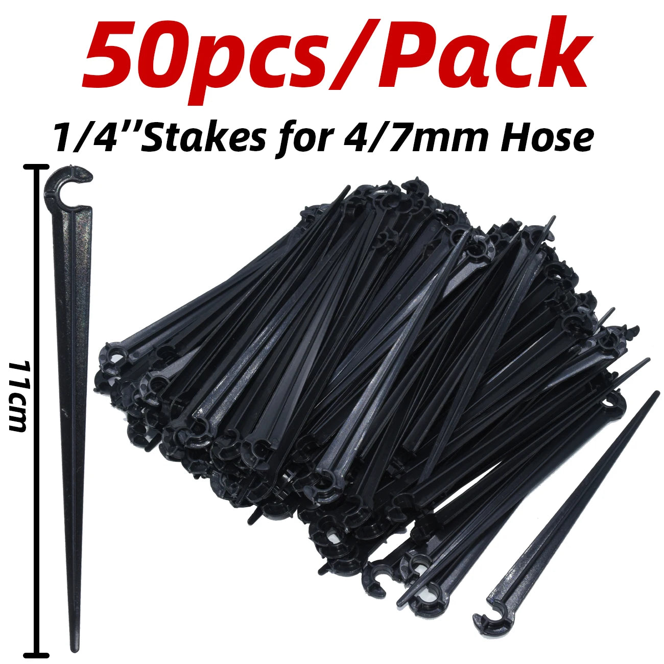 50pcs Barbed Connectors Irrigation Fittings Drip Irrigation Barbed Connectors 4/7mm Tubing Fittings for Flower Pot Garden Lawn 5