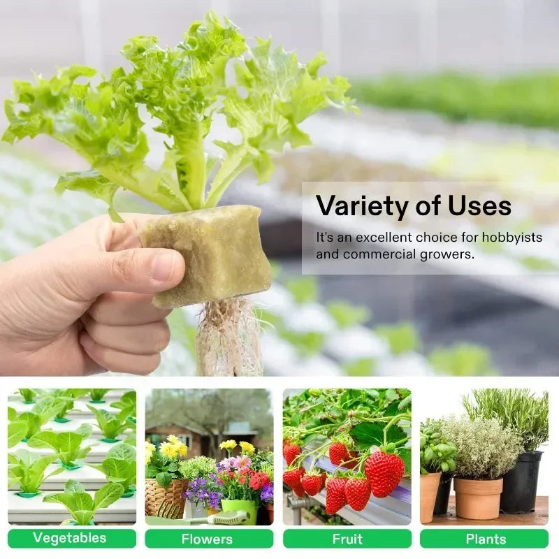 500/50PCS Planting Sponge Rock Wool Starter Plugs Hydroponic Grow Media Cubes Home Greenhouse Garden Accessories Seedling Block