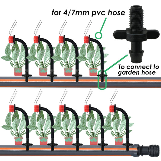 1-50pcs 4/7mm Barbed Connector Irrigation Fitting  - Garden Supply from TinyRootsGrow