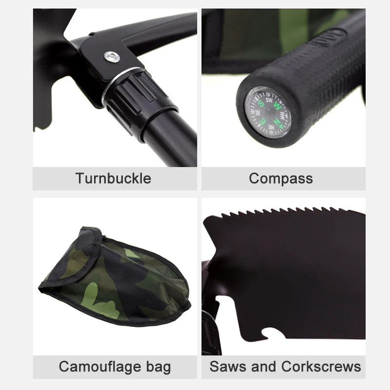 Multifunctional Folding Shovel Garden Tools Camping Mini Telescopic Snow Scraper Foldable Agricultural Military Survival Spade