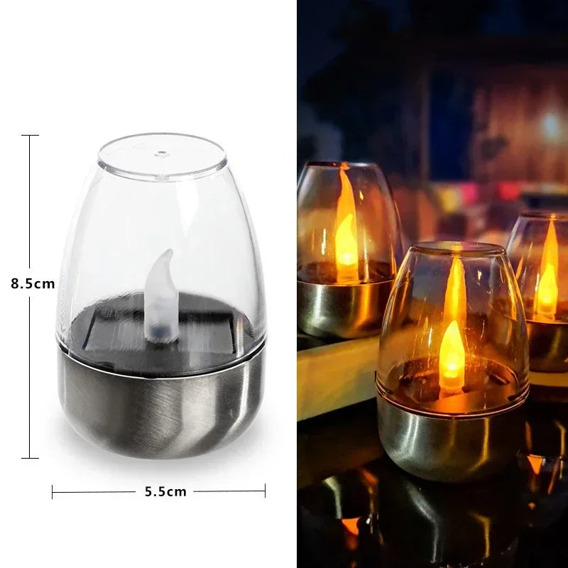LED Solar Candles Light Flameless Rechargeable Night Light For Garden Decor Outdoor Wedding Party Waterproof Atmosphere Lamp