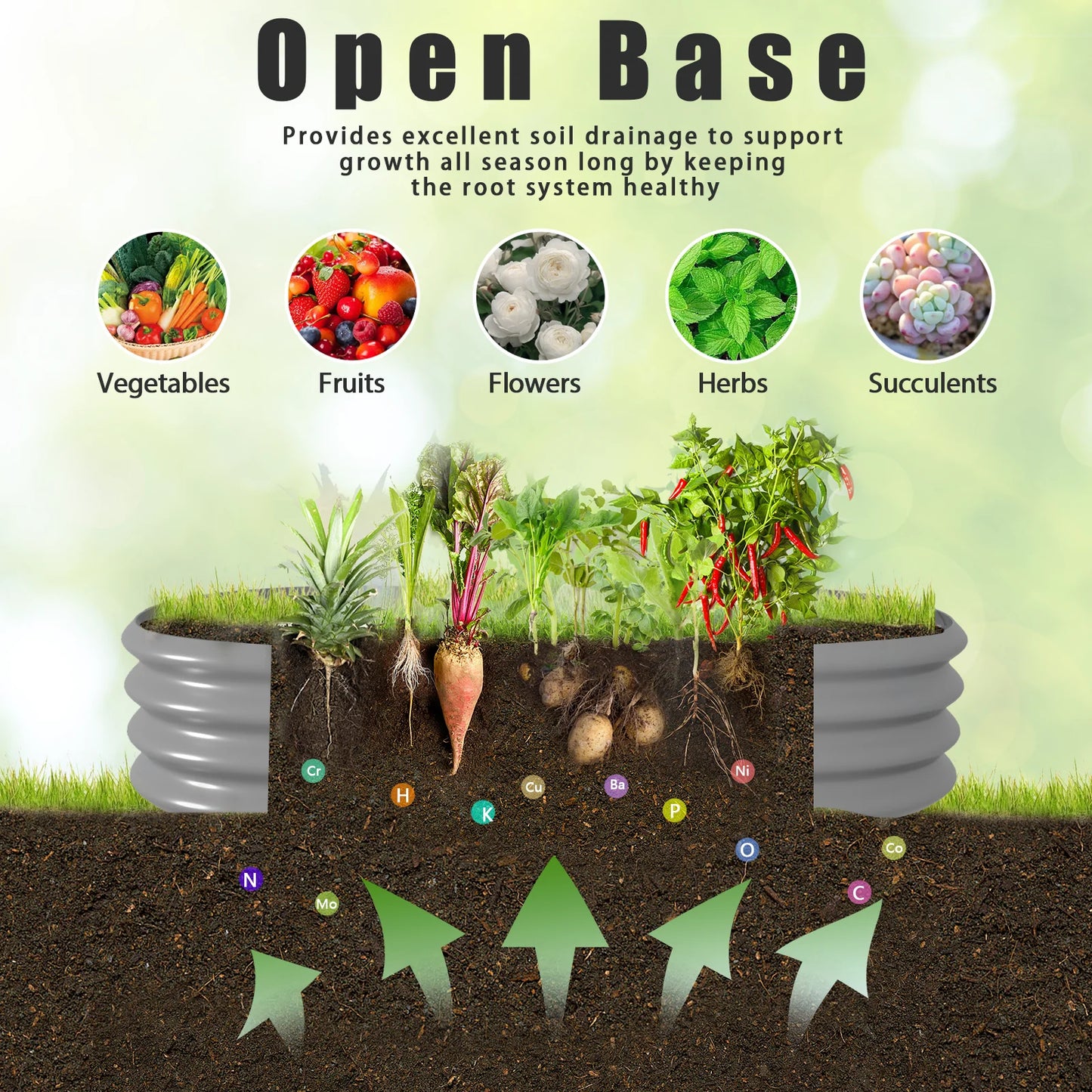 12x2x1FT Galvanized Raised Garden Bed Outdoor Planter Box for Vegetables Flowers Herbs Fruits, Easy Setup