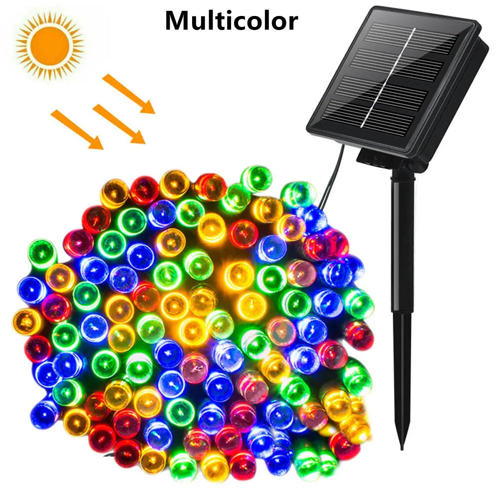 50/100 LEDs Solar Twinkling Fairy Lights 8 Modes LED String Lights Outdoor 23/39FT for Garden Party Decoration Ambient Lighting