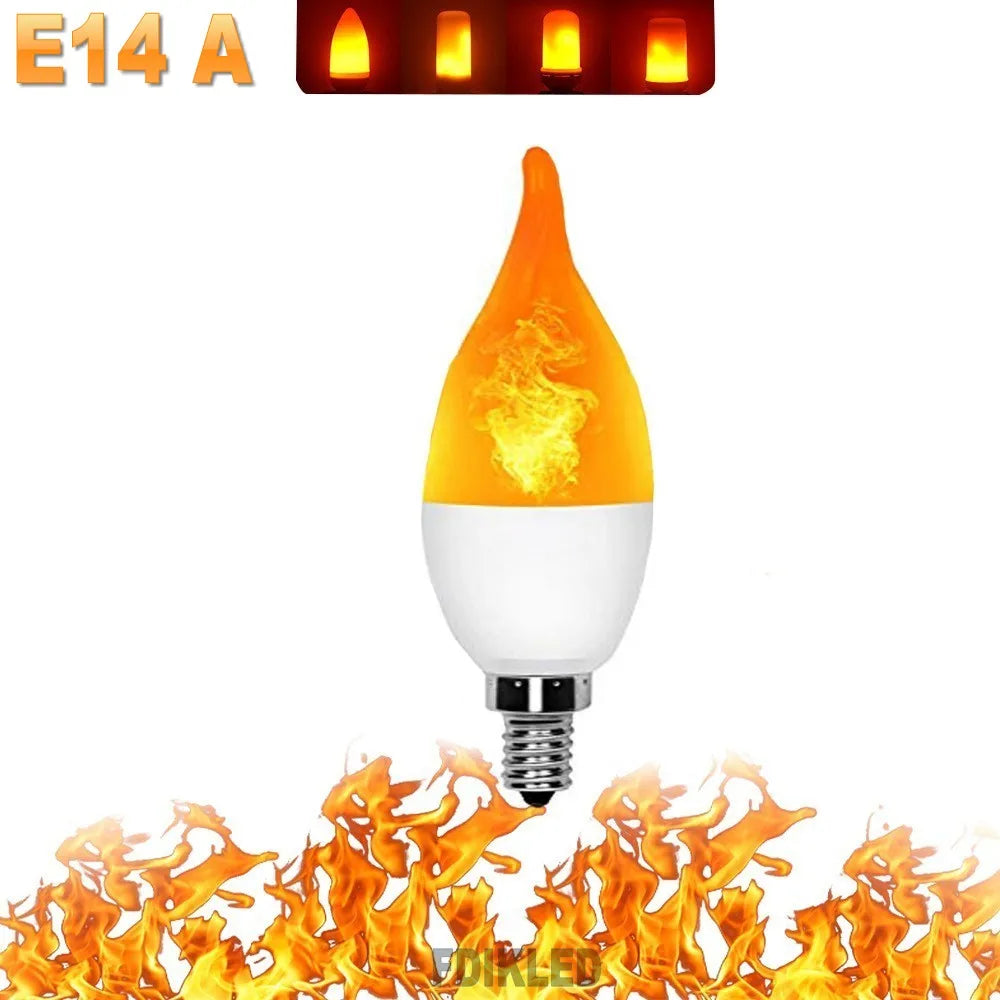 B22/E27 LED Flame Effect Bulb – 4 Modes Flickering Fire Simulation Light for Home, Garden, Party, Bar, Festival & Outdoor Decor