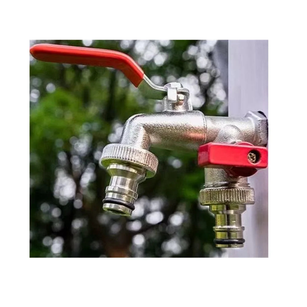 1/2''Zinc Alloy Faucet Water Splitter Water Connection Adapter Outdoor Switch Garden Irrigation Pipe Connector Faucet