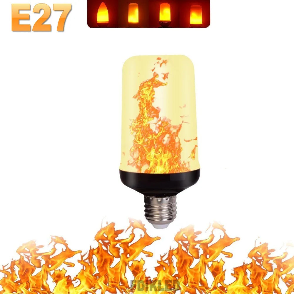 B22/E27 LED Flame Effect Bulb – 4 Modes Flickering Fire Simulation Light for Home, Garden, Party, Bar, Festival & Outdoor Decor