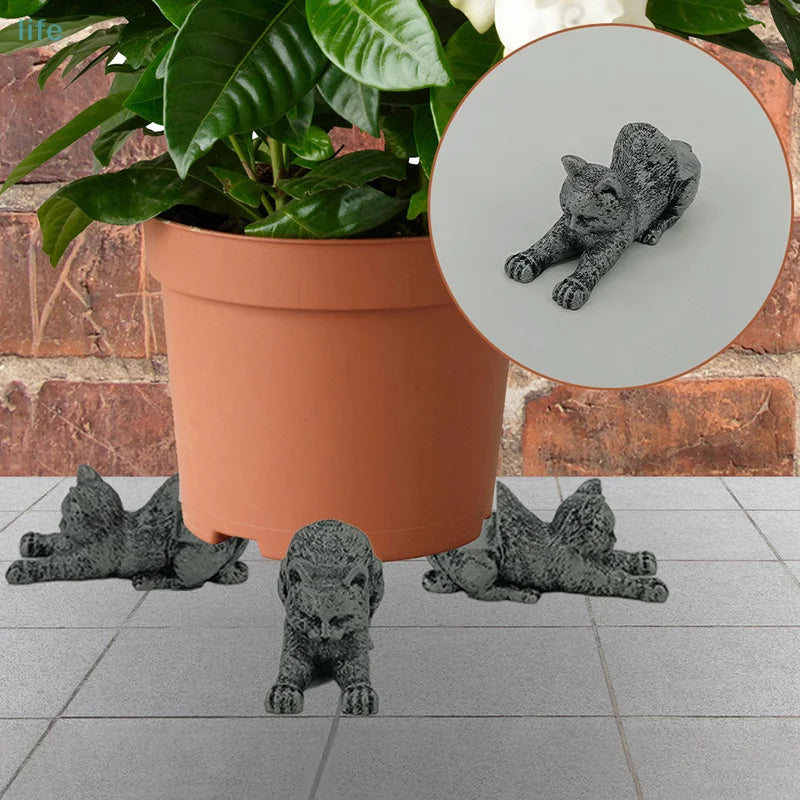 Flower Pot Feet Animal Figures Plant Pot Feet For Outdoor Support 3 Pack Animal Statues Plant Stand Resin Pot Feet