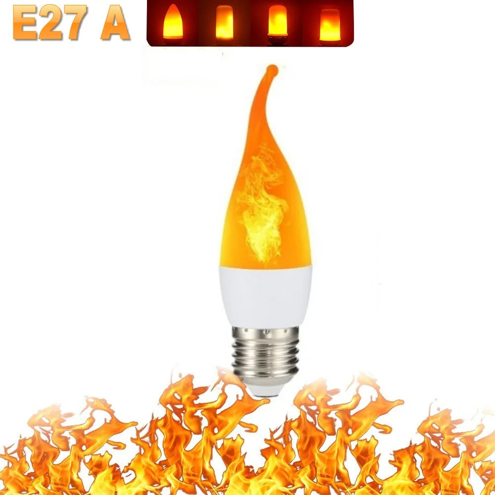 B22/E27 LED Flame Effect Bulb – 4 Modes Flickering Fire Simulation Light for Home, Garden, Party, Bar, Festival & Outdoor Decor