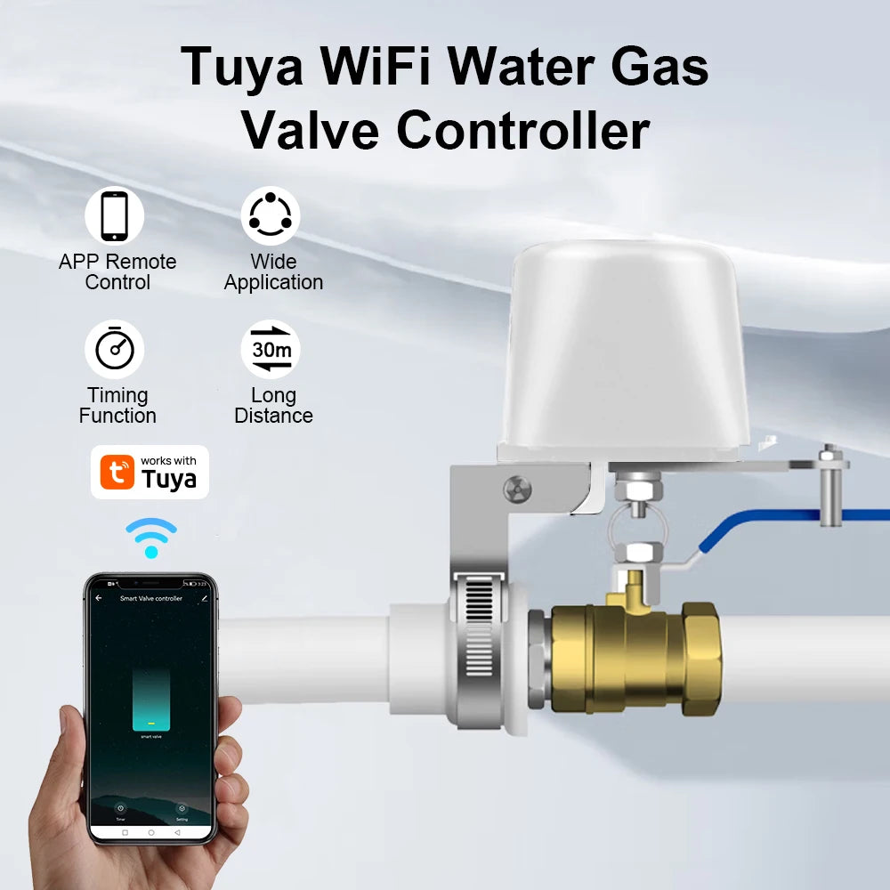 Tuya WiFi Water Valve Gas Shutoff Ball Valve Timer Garden Smart Faucet Controller Support Alexa Google Assistant SmartLife
