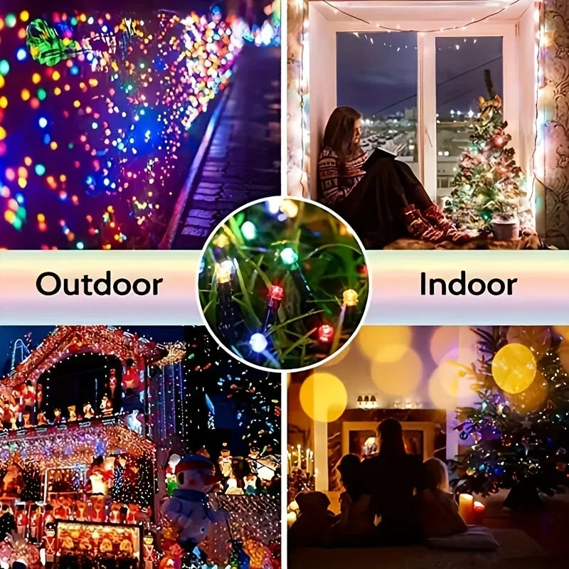 50/100 LEDs Solar Twinkling Fairy Lights 8 Modes LED String Lights Outdoor 23/39FT for Garden Party Decoration Ambient Lighting