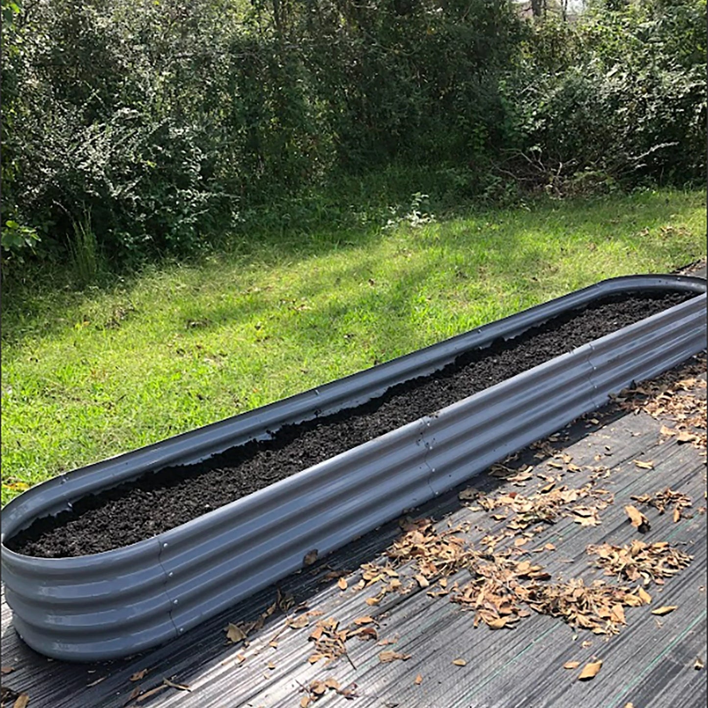 12x2x1FT Galvanized Raised Garden Bed Outdoor Planter Box for Vegetables Flowers Herbs Fruits, Easy Setup