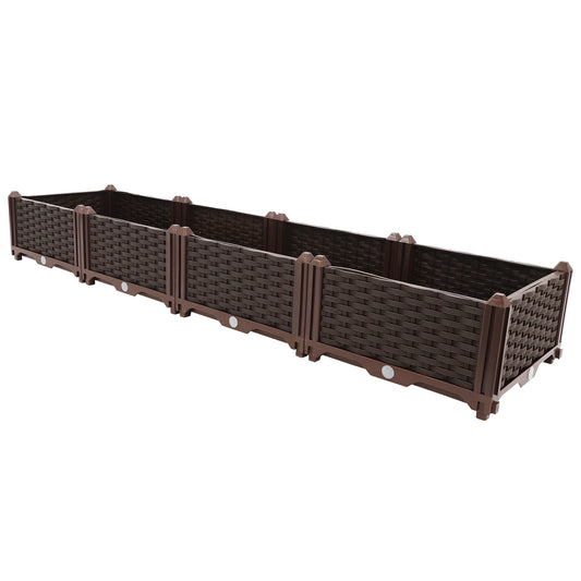 156cm Garden Planter Box with Waterproof Features, Adjustable Shelf, and Tubes for Plant Growth and Flower Cultivation