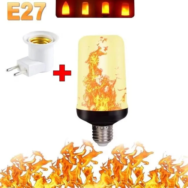 B22/E27 LED Flame Effect Bulb – 4 Modes Flickering Fire Simulation Light for Home, Garden, Party, Bar, Festival & Outdoor Decor