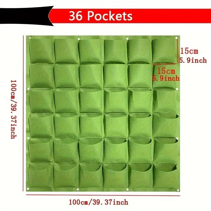 Wall Mounted Planting Bag Multiple Pockets Felt Garden Bags for Home Outdoor Wall Vertical Greening Decorations Gardens Supplies
