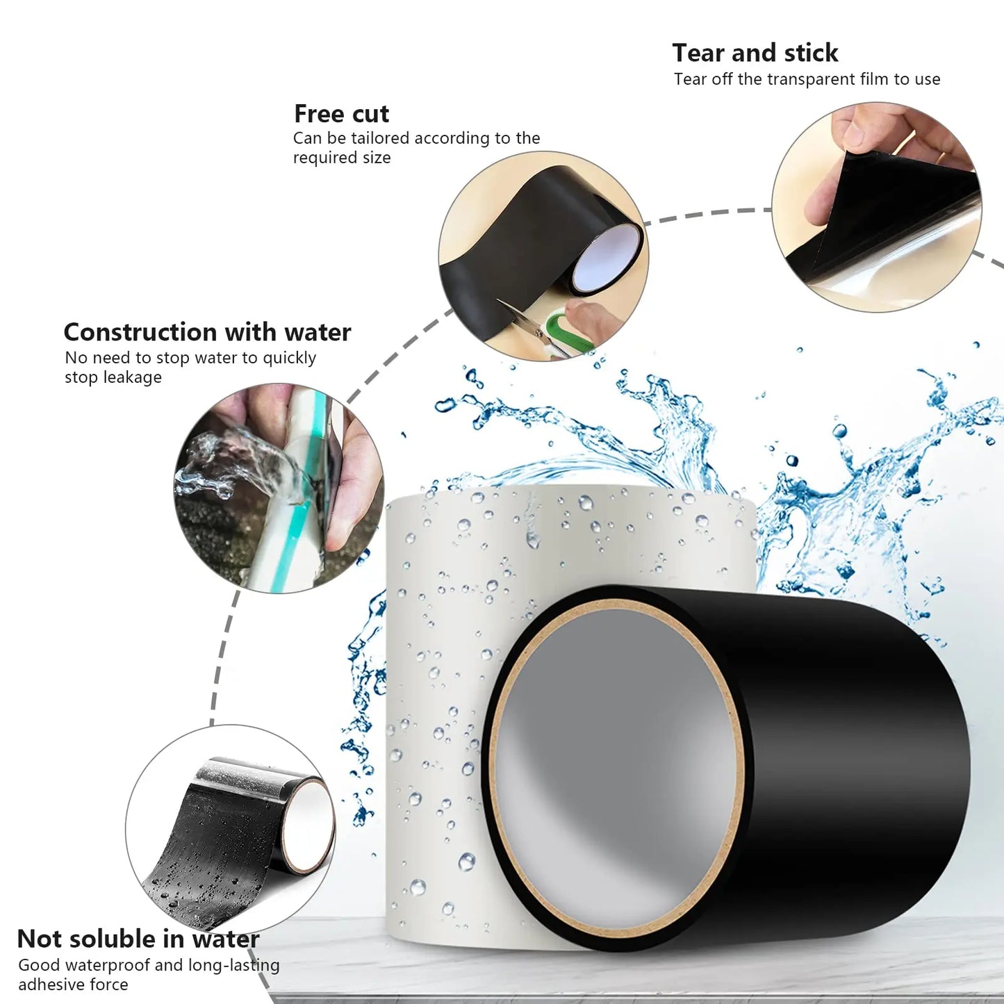 Super Glue Waterproof Tape Outdoor Garden Leakage Hose Water Bonding Pipe Adhesive Repair Stop Leak Seal Repair Insulating Tape
