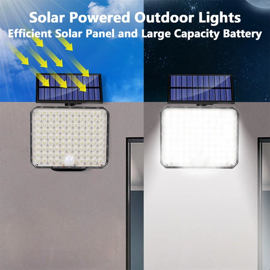 Outdoor 95/226/232 LED Solar Light Remote Control Sensor Street Light Solar Rechargeable Floodlight Garden Decorative Path Lamp