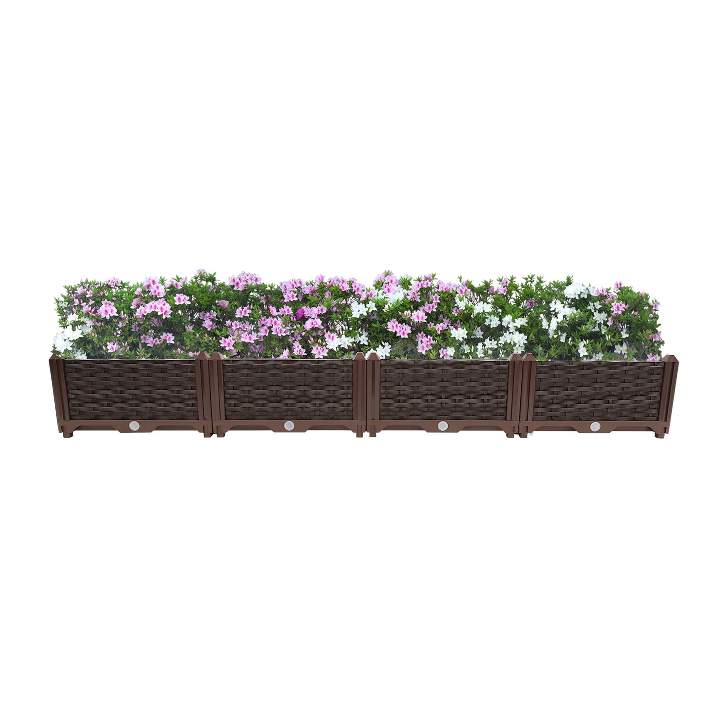 156cm Garden Planter Box with Waterproof Features, Adjustable Shelf, and Tubes for Plant Growth and Flower Cultivation