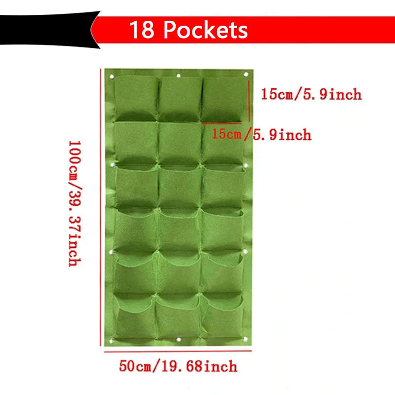 Wall Mounted Planting Bag Multiple Pockets Felt Garden Bags for Home Outdoor Wall Vertical Greening Decorations Gardens Supplies
