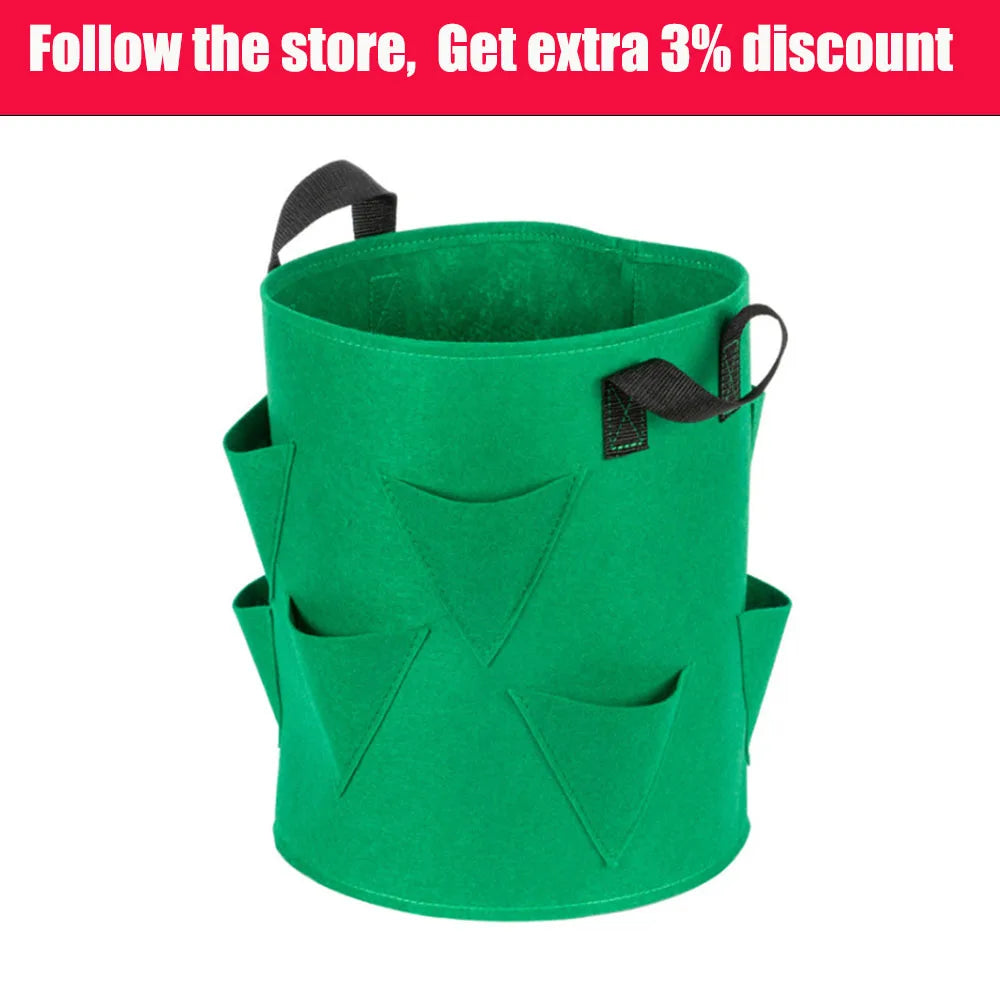 Multi-Mouth Grow Bag 5/7/10 Gallons Strawberry Tomato Planting Bags Reusable Gardens Balconies Flower Herb Planter