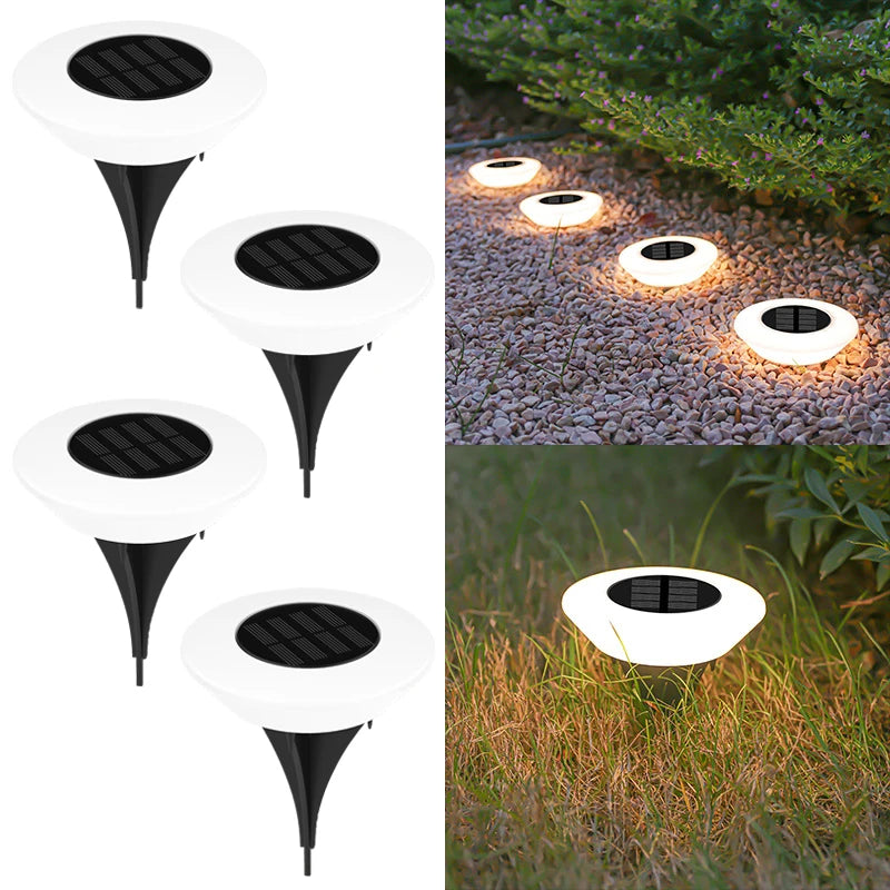 Solar Ground Lights 1/4Pack LED Lawn Lamp Outdoors Floor Lamp Landscape Light for Garden Pathway Yard Deck Camping Decor