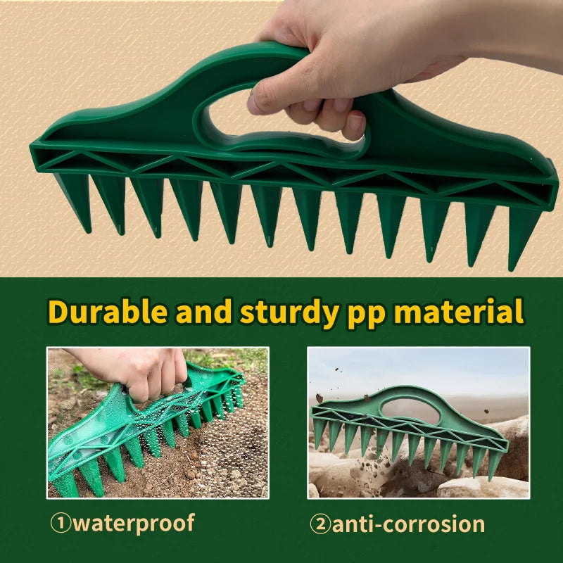 2pcs set Durable Plastic Hand Dibbler Garden Seeder Tool, 12-Hole Fast Seeding, Waterproof Planting Aid for Efficient Gardening