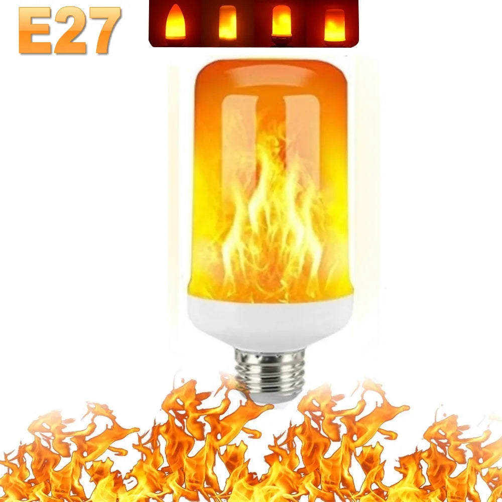 B22/E27 LED Flame Effect Bulb – 4 Modes Flickering Fire Simulation Light for Home, Garden, Party, Bar, Festival & Outdoor Decor